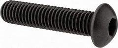 Value Collection - 1/2-13 UNC Hex Socket Drive, Button Screw - Alloy Steel, Black Oxide Finish, Fully Threaded, 2-1/4" Length Under Head - Eagle Tool & Supply