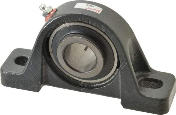 Browning - 1-1/4" ID, 6-3/4" OAL x 3-11/16" OAH Pillow Block - 3,493 Lb Static Cap, 5,782 Lb Dyn Cap, 5" Btw Mnt Hole Ctrs, 1-7/8" Base-to-Ctr Ht, Cast Iron - Eagle Tool & Supply