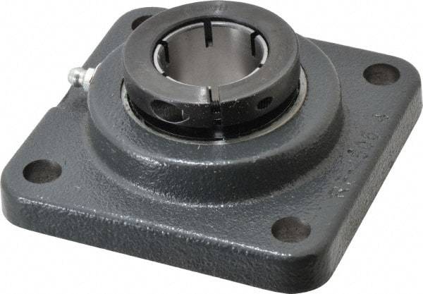 Browning - 1-1/4" ID, 4-1/4" OAL x 4-1/4" OAH 4-Bolt Flange - 2,567 Lb Static Cap, 4,381 Lb Dyn Cap, 3-1/4" Btw Mnt Hole Ctrs, Cast Iron - Eagle Tool & Supply