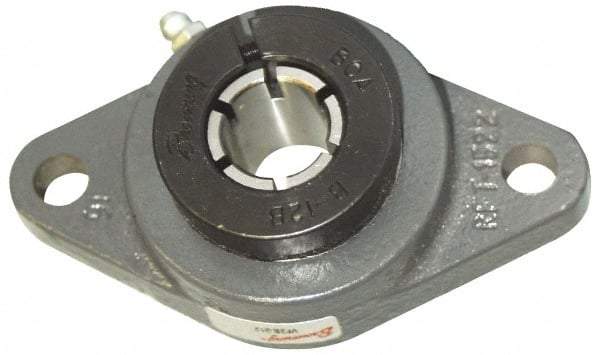 Browning - 1-1/4" ID, 6-1/8" OAL x 3-5/8" OAH 2-Bolt Flange - 3,493 Lb Static Cap, 5,782 Lb Dyn Cap, 5-1/8" Btw Mnt Hole Ctrs, Cast Iron - Eagle Tool & Supply