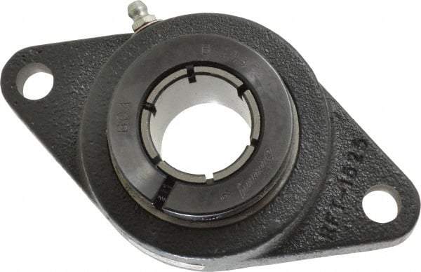 Browning - 1-3/16" ID, 5-9/16" OAL x 3-1/8" OAH 2-Bolt Flange - 2,567 Lb Static Cap, 4,381 Lb Dyn Cap, 4-19/32" Btw Mnt Hole Ctrs, Cast Iron - Eagle Tool & Supply