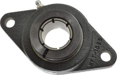 Browning - 1-3/16" ID, 5-9/16" OAL x 3-1/8" OAH 2-Bolt Flange - 2,567 Lb Static Cap, 4,381 Lb Dyn Cap, 4-19/32" Btw Mnt Hole Ctrs, Cast Iron - Eagle Tool & Supply