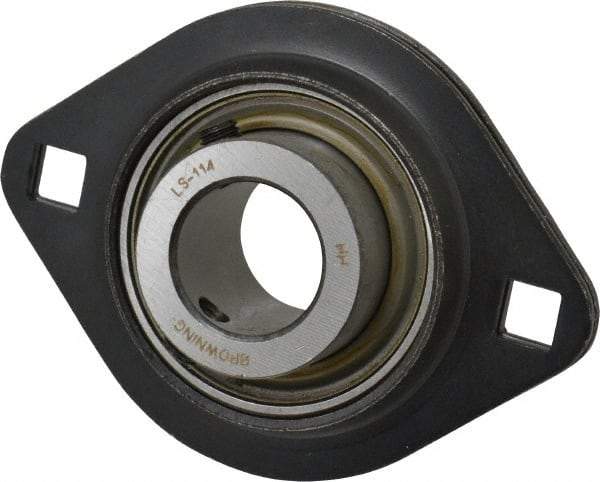 Browning - 7/8" ID, 3-3/4" OAL x 2-13/16" OAH 2-Bolt Flange - 1,651 Lb Static Cap, 2,801 Lb Dyn Cap, 3" Btw Mnt Hole Ctrs, 1-13/32" Base-to-Ctr Ht, Stamped Steel - Eagle Tool & Supply