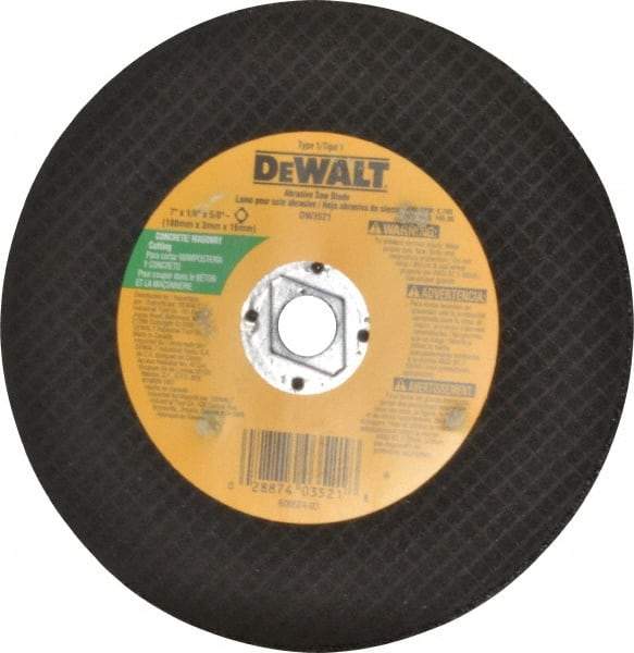 DeWALT - 7" Silicon Carbide Cutoff Wheel - 1/8" Thick, 5/8" Arbor, 8,700 Max RPM, Use with Circular Saws - Eagle Tool & Supply