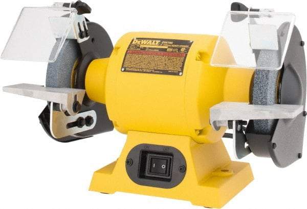 DeWALT - 6" Wheel Diam x 5/8" Wheel Width, 5/8 hp Grinder - 1/2" Arbor Hole Diam, 3,450 Max RPM, 120 Volts - Eagle Tool & Supply