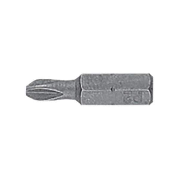 DeWALT - #2, Insert Standard Phillips Screwdriver Bit - 1/4" Drive, 1" OAL - Eagle Tool & Supply
