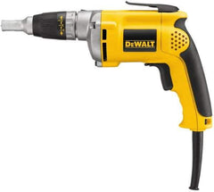 DeWALT - Pistol Grip Handle, 4,000 RPM, 81 In/Lb Torque, Electric Screwdriver - 1/4" Bit Holder, 120 Volts, 6.3 Amps - Eagle Tool & Supply