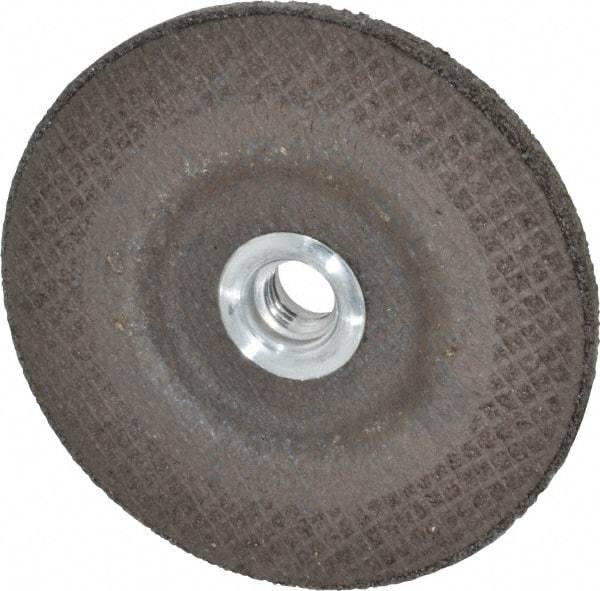 DeWALT - 24 Grit, 4-1/2" Wheel Diam, 1/4" Wheel Thickness, Type 27 Depressed Center Wheel - Aluminum Oxide, R Hardness, 13,300 Max RPM, Compatible with Angle Grinder - Eagle Tool & Supply