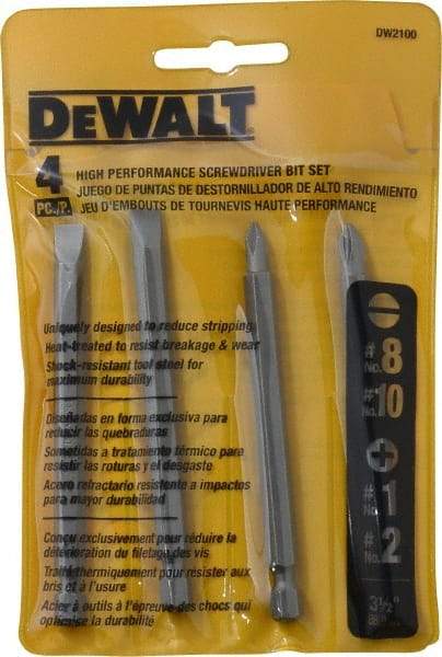 DeWALT - 4 Piece, Bit Set - Phillips, Slotted Point - Eagle Tool & Supply