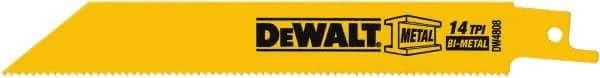 DeWALT - Bi-Metal Reciprocating Saw Blade - Straight Profile, 14 TPI, Toothed Edge - Eagle Tool & Supply