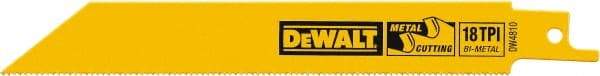 DeWALT - Bi-Metal Reciprocating Saw Blade - Straight Profile, 18 TPI, Toothed Edge - Eagle Tool & Supply