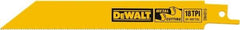 DeWALT - Bi-Metal Reciprocating Saw Blade - Straight Profile, 18 TPI, Toothed Edge - Eagle Tool & Supply