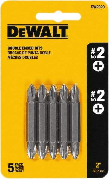 DeWALT - #2, Reversible Phillips Screwdriver Pack Standard Bit - 1/4" Drive, 2" OAL - Eagle Tool & Supply