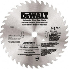 DeWALT - 7-1/4" Diam, 80 Tooth Wet & Dry Cut Saw Blade - Steel, Standard Round Arbor - Eagle Tool & Supply