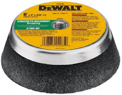 DeWALT - 6" Diam x 2" Thick, R Hardness, 16 Grit Surface Grinding Wheel - Aluminum Oxide/Silicon Carbide Blend, Type 11, Very Coarse Grade, 6,000 Max RPM - Eagle Tool & Supply