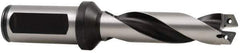 Allied Machine and Engineering - Series 0, 13 to 17.5mm Diam, 20mm Diam Straight Shank with Flange, Helical Flute Spade Drill - 114.3mm Max Depth, 145.7mm Body Length, 184.8mm OAL, Extended Length, Through Coolant - Eagle Tool & Supply