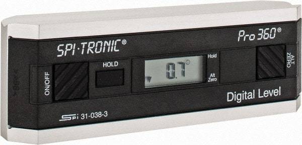 SPI - 0.10 dg Resolution Digital Combination Protractor and Inclinometer - Multiple dg Accuracy, Multiple dg Range - Eagle Tool & Supply