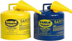 Eagle - 5 Gal Galvanized Steel Type I Safety Can - 13-1/2" High x 12-1/2" Diam, Blue - Eagle Tool & Supply