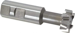 Interstate - 1-1/4" Cut Diam, 31/64" Cut Width, 21/32" Neck Diam, 1" Shank Diam, 3-15/16" OAL, M42 Cobalt T-Slot Cutter - Uncoated, 5/8" Bolt, Straight Teeth, 10 Teeth - Eagle Tool & Supply