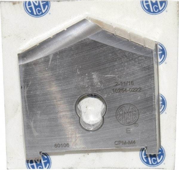 Allied Machine and Engineering - 2-11/16" Diam x 7/16" Thick, Seat Code E, 130° Included Angle Spade Drill Insert - Uncoated Powdered Metal, Powdered Metal, Series E - Eagle Tool & Supply