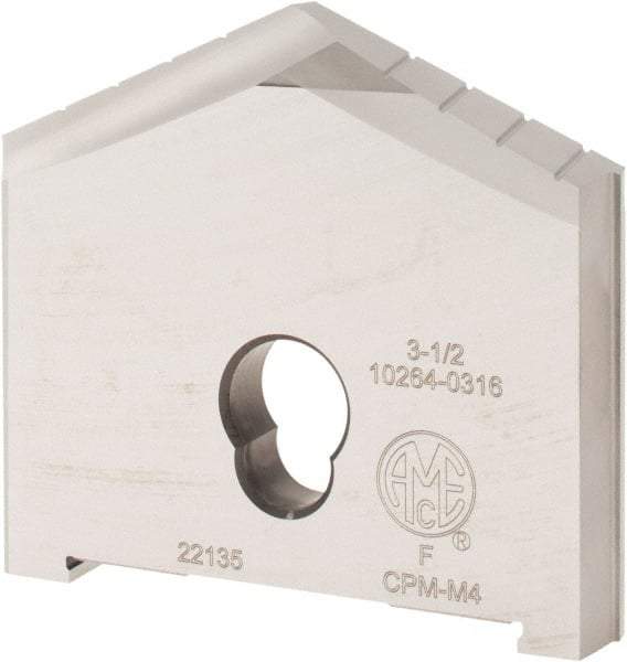 Allied Machine and Engineering - 3-1/2" Diam x 1/2" Thick, Seat Code F, 130° Included Angle Spade Drill Insert - Uncoated Powdered Metal, Powdered Metal, Series F - Eagle Tool & Supply