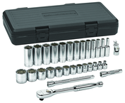 30 Piece - 3/8" Drive - 12 Point - Socket & Ratchet Set SAE - Eagle Tool & Supply