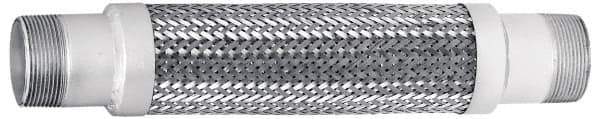 Mason Ind. - 3" Pipe, Braided Stainless Steel Single Arch Hose Pipe Expansion Joint - 18" Long, 280 Max psi, Male NPT - Eagle Tool & Supply