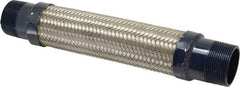 Mason Ind. - 1-1/2" Pipe, Braided Stainless Steel Single Arch Hose Pipe Expansion Joint - 12" Long, 430 Max psi, Male NPT - Eagle Tool & Supply