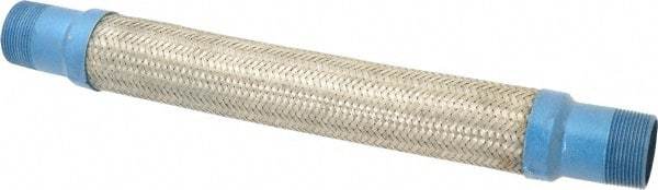 Mason Ind. - 1-1/2" Pipe, Braided Stainless Steel Single Arch Hose Pipe Expansion Joint - 18" Long, 430 Max psi, Male NPT - Eagle Tool & Supply