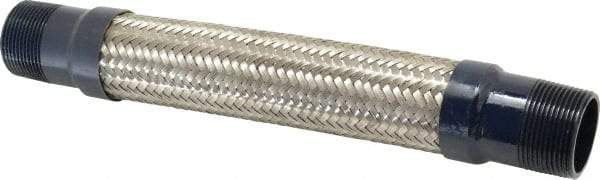 Mason Ind. - 1-1/4" Pipe, Braided Stainless Steel Single Arch Hose Pipe Expansion Joint - 12" Long, 500 Max psi, Male NPT - Eagle Tool & Supply