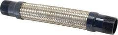 Mason Ind. - 1-1/4" Pipe, Braided Stainless Steel Single Arch Hose Pipe Expansion Joint - 12" Long, 500 Max psi, Male NPT - Eagle Tool & Supply