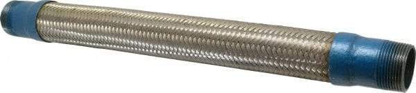 Mason Ind. - 1-1/4" Pipe, Braided Stainless Steel Single Arch Hose Pipe Expansion Joint - 18" Long, 500 Max psi, Male NPT - Eagle Tool & Supply