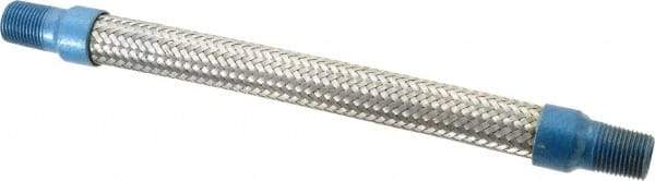 Mason Ind. - 1/2" Pipe, Braided Stainless Steel Single Arch Hose Pipe Expansion Joint - 12" Long, 1,100 Max psi, Male NPT - Eagle Tool & Supply