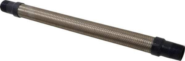 Mason Ind. - 1" Pipe, Braided Stainless Steel Single Arch Hose Pipe Expansion Joint - 18" Long, 580 Max psi, Male NPT - Eagle Tool & Supply