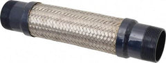 Mason Ind. - 2" Pipe, Braided Stainless Steel Single Arch Hose Pipe Expansion Joint - 12" Long, 360 Max psi, Male NPT - Eagle Tool & Supply