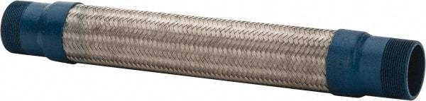 Mason Ind. - 2" Pipe, Braided Stainless Steel Single Arch Hose Pipe Expansion Joint - 18" Long, 360 Max psi, Male NPT - Eagle Tool & Supply