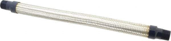 Mason Ind. - 3/4" Pipe, Braided Stainless Steel Single Arch Hose Pipe Expansion Joint - 18" Long, 700 Max psi, Male NPT - Eagle Tool & Supply