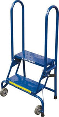 Ballymore - 32" 2 Step Ladder - Portable Folding Safety Ladder, 350 Lb Capacity, 20" Platform Height, 24" Base Width x 17" Base Depth, Perforated Tread - Eagle Tool & Supply