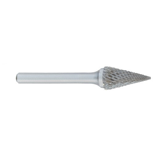 ‎SM-2 -1/4 × 3/4 LOC × 1/4 Shank × 2 OAL Pointed Tree Carbide Medium Tough Cut Burr - Eagle Tool & Supply