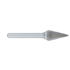 ‎SM-1 -1/4 × 1/2 LOC × 1/4 Shank × 2 OAL Pointed Tree Carbide Medium Tough Cut Burr - Eagle Tool & Supply