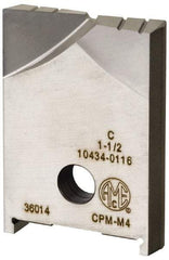 Allied Machine and Engineering - 4" Diam x 11/16" Thick, Seat Code H, Flat Bottom Spade Drill Insert - Uncoated Powdered Metal, Powdered Metal, Series H - Eagle Tool & Supply