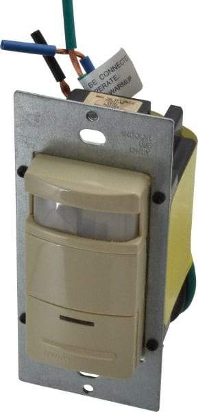 Leviton - 2,100 Square Ft. Coverage, Infrared Occupancy Sensor Wall Switch - 800 at 120 V Incandescent, 1,200 at 120 V and 2,700 at 277 V Fluorescent, 120 to 277 VAC, Ivory - Eagle Tool & Supply