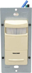 Leviton - 2,100 Square Ft. Coverage, Infrared Occupancy Sensor Wall Switch - 1,800 at 120 V Incandescent, 1,800 at 120 V and 2,700 at 277 V Fluorescent, 120 to 277 VAC, Ivory - Eagle Tool & Supply