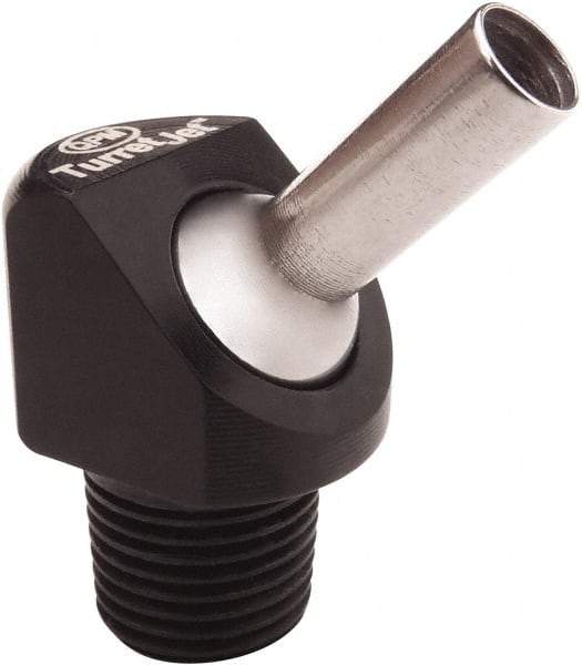 QPM Products - 0.16" ID x .50" L Coolant Hose Nozzle - 1/8" NPT, Use with CNC Lathes - Eagle Tool & Supply