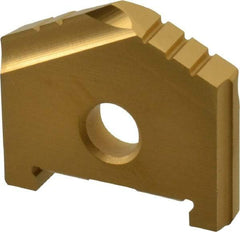 Allied Machine and Engineering - 1-3/32" Diam x 3/16" Thick, Seat Code A, 130° Included Angle Spade Drill Insert - TiN Coated, High Speed Steel, Series A - Eagle Tool & Supply