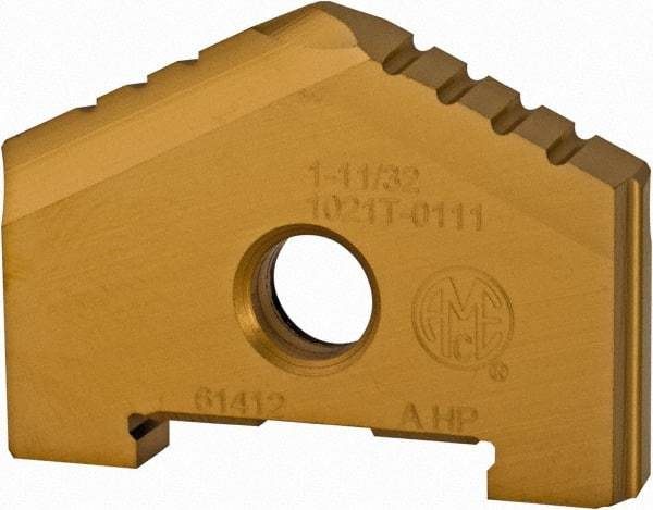 Allied Machine and Engineering - 1-11/32" Diam x 3/16" Thick, Seat Code A, 130° Included Angle Spade Drill Insert - TiN Coated, High Speed Steel, Series A - Eagle Tool & Supply