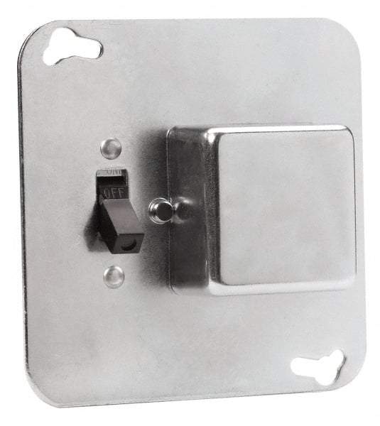 Cooper Bussmann - 125 VAC, Indicating Fuse Cover - For Use with 4 Inch Square Boxes, FUSTAT Plug Fuses and FUSTRON Plug Fuses - Eagle Tool & Supply