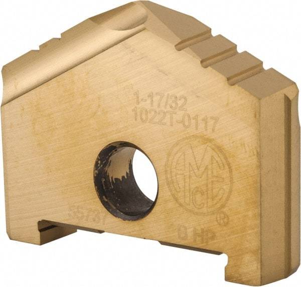 Allied Machine and Engineering - 1-17/32" Diam x 3/16" Thick, Seat Code B, 130° Included Angle Spade Drill Insert - TiN Coated, High Speed Steel, Series B - Eagle Tool & Supply