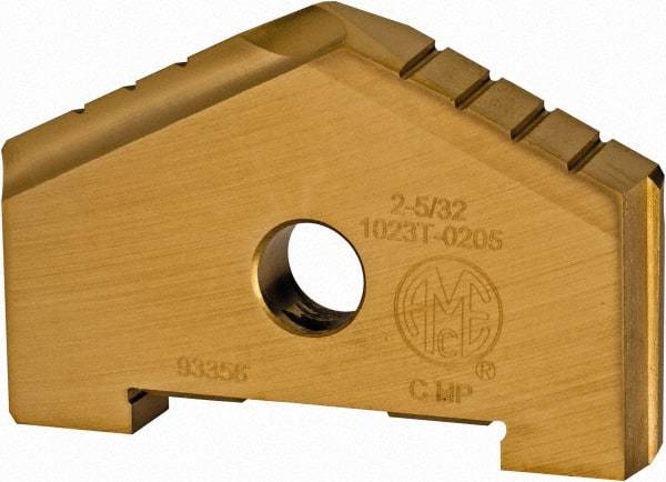 Allied Machine and Engineering - 2-5/32" Diam x 5/16" Thick, Seat Code C, 130° Included Angle Spade Drill Insert - TiN Coated, High Speed Steel, Series C - Eagle Tool & Supply