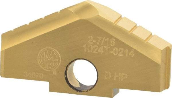 Allied Machine and Engineering - 2-7/16" Diam x 3/8" Thick, Seat Code D, 130° Included Angle Spade Drill Insert - TiN Coated, High Speed Steel, Series D - Eagle Tool & Supply